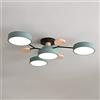 PTLYE Nordic Molecule LED Plafoniera Circolare Paralume Sputnik Semi Incasso Lampadario Moderno in Acrilico per Soggiorno Camera da Letto - Macaron Verde 4 Luci
