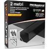 Eurocali Profilo Alluminio Nero Angolare per Strisce LED con copertura Professionale Nera Made in Italy MedusaFlex CUBO in Policarbonato 2000 x 15.8 x 15.8mm - Cover standard nera inclusa
