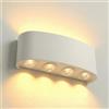 MAKA change your life quality MAKA Applique da Esterno Interno Led da Parete 24W Lampade da Muro Plafoniera Moderna Luci Up Down 2400 Lumen Ip65 Impermeabile Fascio Luce Durata Illuminazione 40 mila ore (Bianco, 3000K)