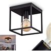 hofstein Plafoniera Malao, lampada da soffitto angolare in metallo in nero, luce moderna con effetto reticolo, 1 x E27, senza lampadina/e