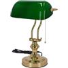 arterameferro Lampada da tavolo Ministeriale Vetro Verde in Ottone Churchill Inglese