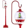 COSTWAY 150 CM Lampione Natalizio Musicale, Lampada Festiva con Lanterna a Globo di Neve Attivata dal Suono, Albero di Natale, Babbo Natale, Soldato e Scatole Regalo (Modello 1)