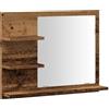 vidaXL Mobile da Bagno in Legno Vecchio con Ripiano e Armadietto da Trucco