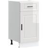 vidaXL Base da Cucina Porto Bianco Lucido in Legno Multistrato, Mobile Base lavello, Mobile Base Cucina con cassetto, Mobile Base lavello