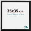 yd. Your Decoration - Cornice 35x35 cm - Nero Opaco - Decorativa Parete in Legno con Vetro in acryl - Antiriflesso - 35x35 Cornice - Catania