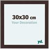 yd. Your Decoration - Cornice 30x30 cm - Quercia Scura - Decorativa Parete in Legno con Vetro in acryl - Antiriflesso - 30x30 Cornice - Como