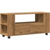 vidaXL Mobile Porta TV con Ruote Artigianale 102x34,5x43 cm Truciolato, banco TV, Mobile TV, Mobile multimediale, credenza TV, Armadio Hi-Fi