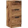 vidaXL Credenza Legno Antico 30x30x70 cm in Legno Multistrato, Mobile, Mobile Contenitore, Organizer per la casa, Mobile credenza, Mobile Laterale