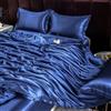 GENPICONG Set di Biancheria da Letto in Seta con Copripiumino, Lenzuolo, Federa, Lenzuolo in Raso di Lusso, Tinta Unita, King Size, Queen Size, Full Size, Twin Size