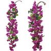 INSUNSIX Ghirlanda di Fiori Viola da 6,6 Piedi Bouganvillea Artificiale 2 Pezzi Fiori Pendenti Artificiali Fiori Finti di Vite Bouganvillea per Arco Nuziale Centrotavola Runner da Tavola Decorazioni