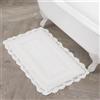 Laura Ashley Uncinetto Cotone 24 x 40 Tappeto da Bagno, Bianco, White, 24x40 in.