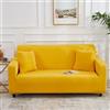 Odot Copridivano 4/3/2/1 Posti,Colori Solidi Moderni ed Eleganti Copridivano Elasticizzato Universale, Copri Divano AntiGraffio, Copri Divano con Braccioli, Fodera Divano (Giallo,1 Posti)