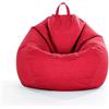 DOTBUY-SHOP Pouf Poltrona a Sacco Gigante,Colore Solido Bean Bag Bambini & Adulti (Senza Imbottitura), Morbido e Accogliente Puffo per Sedersi Poltrona da Lettura per Soggiorno (M,Rosso)
