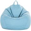 FANSU Copertura per Poltrona a Sacco, Senza Riempimento, Con Zip, Colori Solidi, Pouf per Adulti e Bambini (90x110cm, AzzurroCielo)