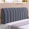 Hearda Elasticizzata Copri Testiera Letto Matrimoniale/Singolo, Fodera Velluto Soffice per Testiera Letto (150cm, Grigio)