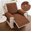 FANSU Copripoltrona Relax Reclinabile Elettrica Universale con Tasche, 1 Posto Copripoltrona Reclinabile Coprisedile con Fascia Elastica, Fodere per Poltrona Lavabile (Marrone)