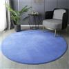 Morbuy Rotondo Tappeto Salotto Grande Pelo Corto, Tinta Unita Moderno Decorazione Grandi Moquette Antiscivolo Soggiorno Bambini Camera da Letto Domestica Tappeti (Blu,Diametro 120 cm)
