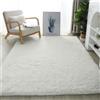 Treer Tappeto Salotto Moderno Pelo Lungo, Tappeto Peloso Soggiorno Antiscivolo Tappeti Pelosi Camera da Letto Morbido e Soffice per Decorazione Tappeti (80 * 200cm,Bianco)