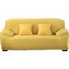 Surwin Copridivano Elasticizzato 1 2 3 4 Posti, Moda Stampa Elastico Universale Copridivani con Braccioli Fodera per Divano Antiscivolo Sofa Protettore (3 posti - 190-230cm,Giallo)
