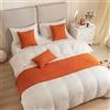 Morbuy Runner Letto Matrimoniale, Jacquard Reversibile Corridore Letto, Morbido Sciarpa e Federa da Letto, Modern Alberghi Scarf Runner Decorazione (45x240 cm (corridori da Letto),Arancia)