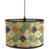Morbuy Paralume a Tamburo in Bambù Motivo Geometria Paralume Sostituibile per E27 Lampada da Tavolo, Lampadario, Lampada da Terra, Lampada Accessorio, Decorazioni per Casa Soggiorno (Vintage F)