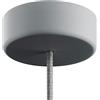 creative cables EIVA Rosone per lampadario da soffitto per sistema MODULAIR (design cilindrico in silicone soft touch, Ø 125 mm, glacier grey) - Protezione IP65 per uso esterno - Resistente agli agenti atmosferici