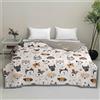 Odot Trapunta Estiva Letto Singolo Matrimoniale Una Piazza e Mezza, Moderno Trapunta Leggera Matrimoniale Piumino Estivo Traspirante e Morbido Coperta Copriletto Trapuntato (Cane,150x200cm)