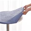 Morbuy Tovaglia elastica regolabile, rotonda, impermeabile, con bordo rotondo in plastica, per tavolo da cucina, sala da pranzo, feste, caffetteria, giardino (60 cm, blu)