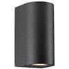 Dopastore Applique da Parete Attacco 2xGU10 Per Esterno e Soggiorno Camere Design Effetto Tubolare Doppia Emissione di Luce Porta Faretto da Parete Stile Moderno Impermeabilità IP65 (Nero)