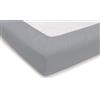 PENSIERI DELICATI Lenzuolo Singolo 90x200 cm, Lenzuolo Sotto 1 Piazza in Tinta Unita con Angoli +25 Realizzato 100% in Cotone, Made in Italy, Colore Grigio