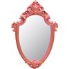 Eaoundm Specchio Vintage Antico Decorativo da Parete 41,9 x 28 cm Forma a Scudo (Rosa)