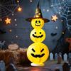 Nexoria Lampione decorativa per Halloween, zucca con cappello da strega, luci pieghevoli per Halloween con catena luminosa a batteria, impermeabile, a LED, per interni ed esterni (B)