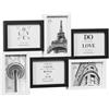 emmevi Cornice Portafoto Multipla Mosaico Legno MDF Porta Foto Parete Bianco Nero 6 Foto Da 10x15 Cm