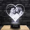 Lampephoto.fr Lampada 3D sveglia e altoparlante Bluetooth, Lampada foto personalizzabile incisione Laser su Plexi, Regalo Personalizzato Testi e Foto, Idea per Natale, Festa della Mamma (Cuore)