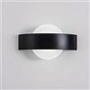 damastoreitalia Universo Applique led per interno doppia emissione luce da parete a muro lampada 8w moderno su giu (Nero - Luce fredda 6500K)