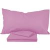 PASSION Completo letto, set lenzuola, Materiale 100% Puro Cotone, Lenzuola sopra, Lenzuolo sotto e 1 Federa da Letto, Biancheria da Letto Tinta Unita, Made in italy (Una Piazza e Mezza, Rosa)