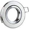 Trano Telaio per faretti da incasso argento spazzolato rotondo girevole superpiatto - Telaio di montaggio per lampadine GU10 MR16 - Ø70 - Foro di 73mm in alluminio da incasso - Faretto