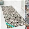 Floordirekt Tappeto passatoia con Motivo, Realizzato su Misura, per Cucina, corridoio e Soggiorno, Ornamento Vintage a griglia Orientale (80 x 350 cm, Galway)