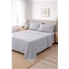 Corredocasa Completo Letto Lenzuola in Cotone, Qualità Made in Italy - PURO COTONE 100% Morbido e Traspirante in ogni Stagione - SET Lenzuolo Sotto con Angoli, Sopra e 2 Federe (Grigio, Matrimoniale)