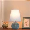 XINYASEE Lampada da tavolo in ceramica semplicità,Lampada da comodino vintage con paralume in tessuto,Lampada Da Scrivania Per la Casa Per Camera Da Letto,Soggiorno，E27 (blu)