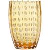 Zafferano Perle Bicchiere Tumbler Lavorato a Mano in Vetro Colorato Trasparente cl 32 h 109mm d 71mm, set 6 pezzi, Ambra