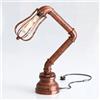 DC VOLTAGE Lampada da scrivania in stile vintage con tensione continua, illuminazione innovativa e creativa, lampade da tavolo con tubi dell'acqua, attacco E27 (Argento spazzolato + paralume)