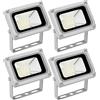 Yokqexz Faretto LED da Giardino da 10W, Luce di Inondazione - Design Ultra Sottile for Aiuole E Illuminazione A Bordo Piscina, DC 12-24V(4 Pack)
