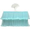 rismart Tulle Gonna Tavolo Tutu Gonne da Tavolo per Baby Shower Verde,76 H x L 190 cm
