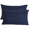 ZZDZW Set di 2 Copri Cuscini 50x70 per Divano 40x70 Copricuscino 50x80 Elasticizzato con Cerniera,Federe Moderne per Camera da Letto Decorativo Velluto A Coste Elegante(Navy Blue,45cmx75cm Set of 2)