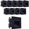 damastoreitalia Kit 10 Faretto segnapassi da esterno lampada da muro IP65 LED 5W incasso scatola cassetta 503 scale giardino viale gradini CCT 3 Tonalità selezionabile luce fredda calda Naturale (Nero - 10 pezzi)