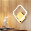WLXJDJ Applique da parete Interno LED Moderno , 14W Semplice Quadrato Lampada da parete 3000K Bianco Caldo Paralume in Acrilico Elegante Camera da letto Luce da parete per la Decorazione Domestica,D'oro