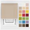 Estika Tenda a rullo con foratura - 80 x 220 cm - Beige scuro - montaggio a soffitto o parete, per interni, per finestre e portefinestre, tessuto semi-trasparente, disponibile in 25 colori