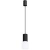 SOLLUX lighting Lampada da Sospensione - Lampada da soffitto in Alluminio e Vetro -1 Paralume - Lampadina LED - Nero Halo