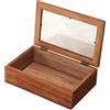 rockible Scatola di Magazzino in Legno Custodia per Gioielli Versatili scatole di Gioielli Vintage Robusta Scatola in Legno con Coperchio di Vetro per Hobby, M